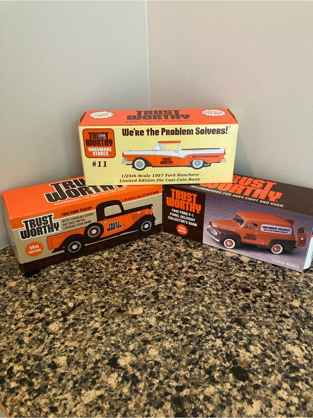 Trust Worthy Hardware Diecast Ford Pickup Ranchero F-1 Panel Truck - Set of